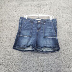 Torrid Shorts Womens 12 Blue Distressed Denim Frayed Hem Casual Pockets